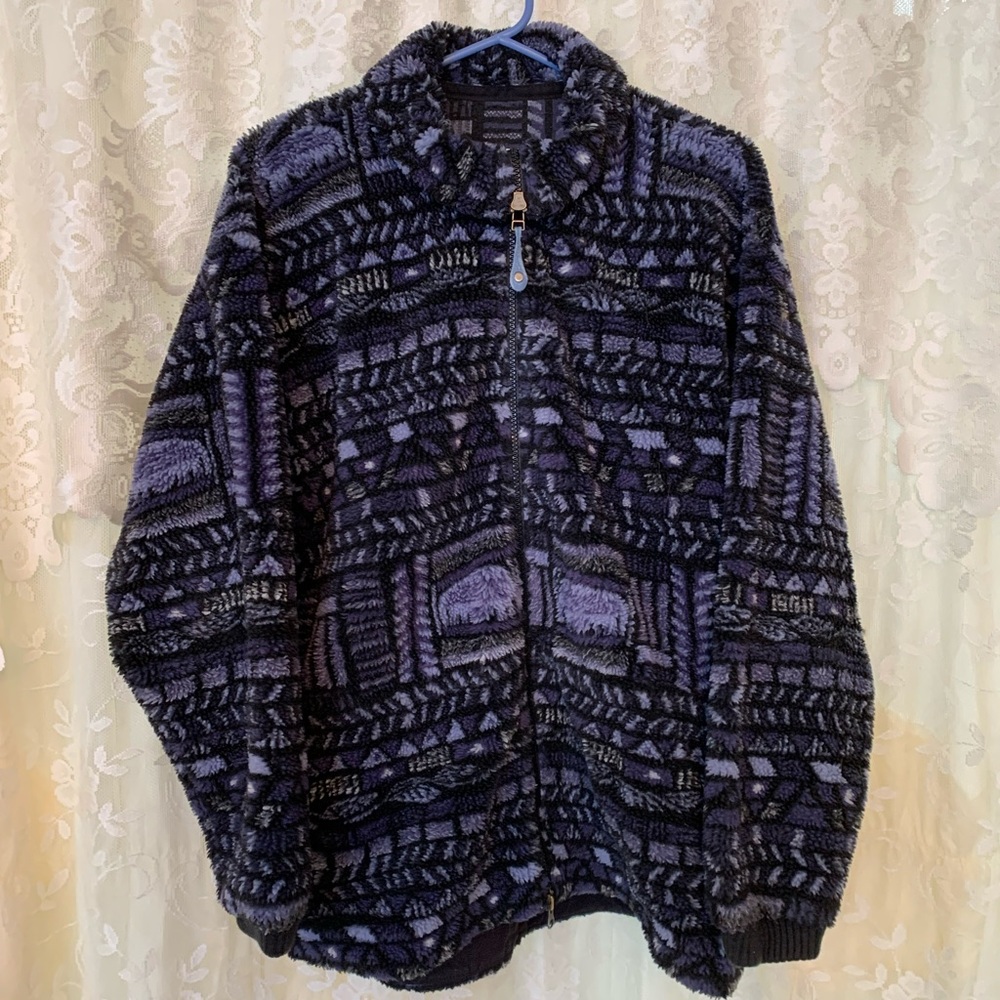 90s Columbia Fuzzy Abstract Print Jacket